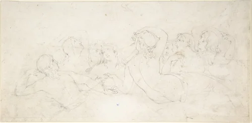 Group of Sea Nymphs by William Pitts, drawing, 1805-1840