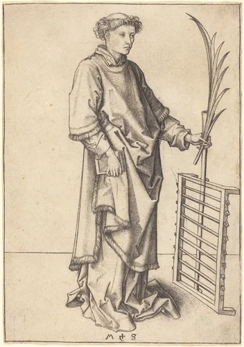 Saint Lawrence by Martin Schongauer, print, 1490-1491