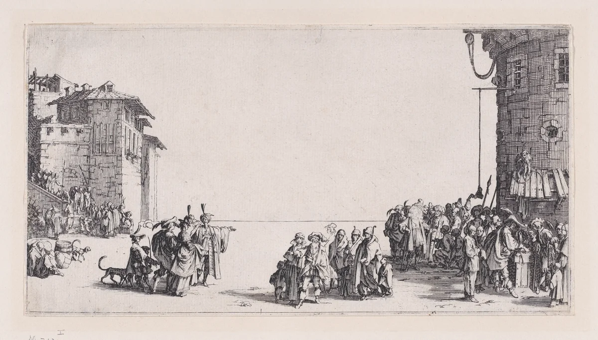 The Slave Market (Le Marché d'esclaves) by Jacques Callot, print, 1610-1635