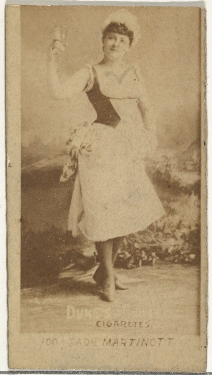 Card Number 100, Sadie Martinot, from the Actors and Actresses series (N145-6) issued by Duke Sons & Co. to promote Duke Cigarettes by W. Duke, Sons & Co., photograph, 1880-1889