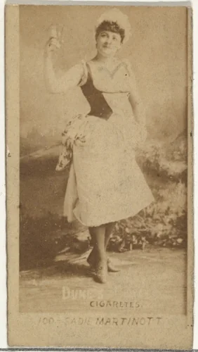 Card Number 100, Sadie Martinot, from the Actors and Actresses series (N145-6) issued by Duke Sons & Co. to promote Duke Cigarettes by W. Duke, Sons & Co., photograph, 1880-1889