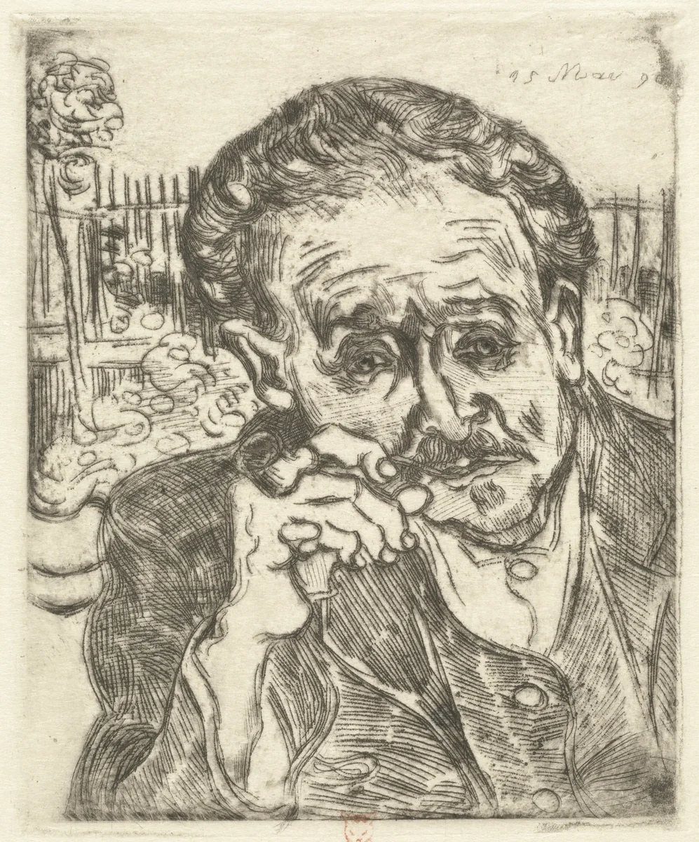 Dr. Gachet (Man with a Pipe) by Vincent van Gogh
Paul Louis Lucien Gachet, print, 1890