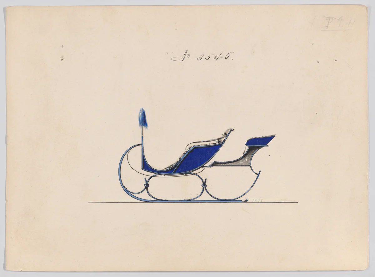 Sleigh with Rumble Seat # 3545 by Brewster & Co., drawing, 1879