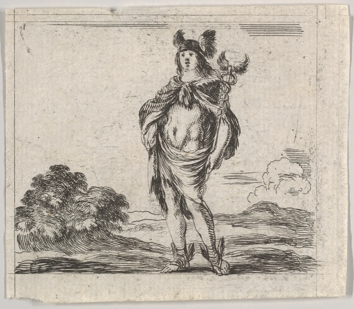 Mercury, from "Game of Mythology" (Jeu de la Mythologie) by Stefano della Bella, print, 1644