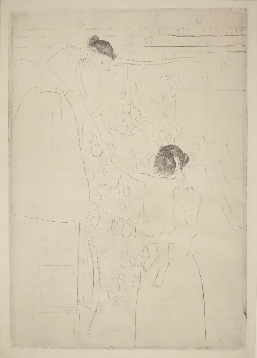 Gathering Fruit by Mary Cassatt, print, 1893