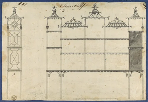 China Shelf, from Chippendale Drawings, Vol. II by Thomas Chippendale, drawing, 1753