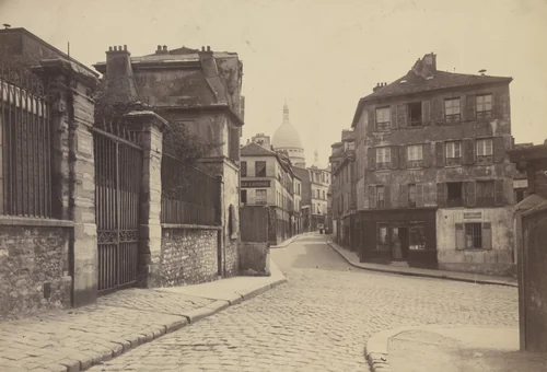 Rue Norvins by Eugène Atget, photograph, 1922