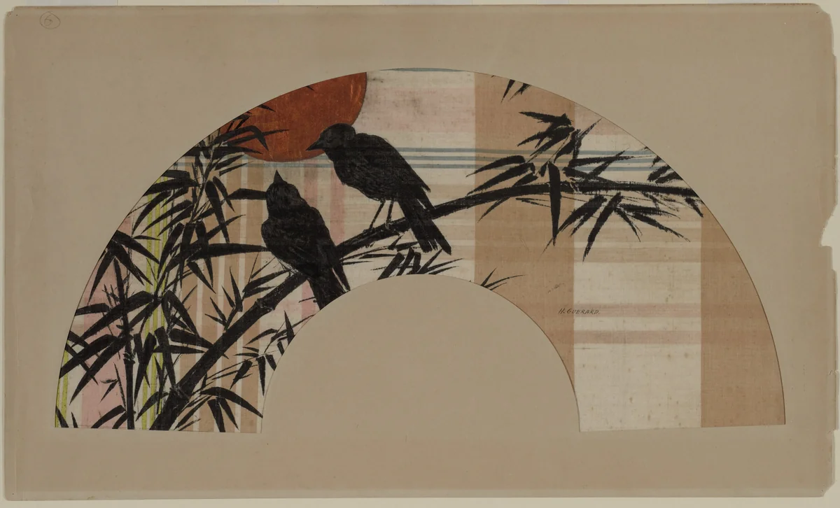 Fan by Henri Charles Guérard, drawing, 1885-1895