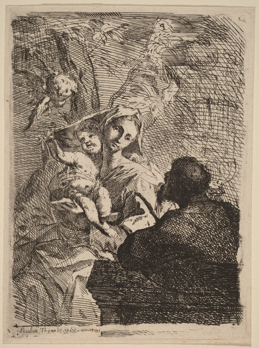 The Rest on the Flight into Egypt by Paul Troger, print, 1721