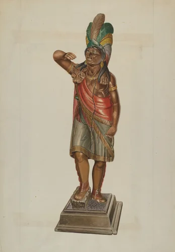 Cigar Store Indian by John Sullivan, index of american design, 1937