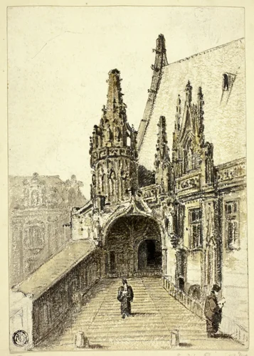 Palace of Justice, Rouen by Frederick Nash, painting, 1802-1856