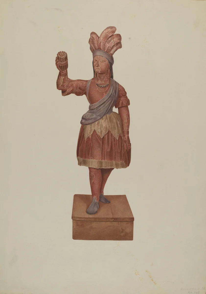 Cigar Store Indian by Michael Riccitelli, index of american design, 1939
