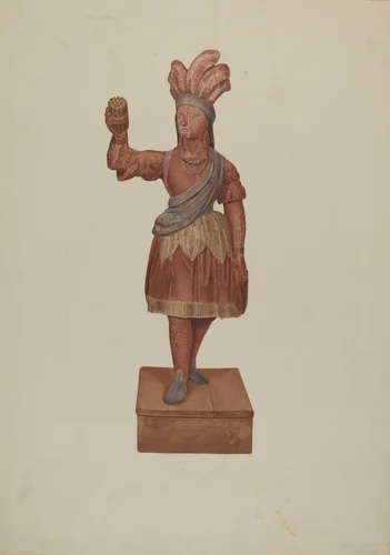 Cigar Store Indian by Michael Riccitelli, index of american design, 1939