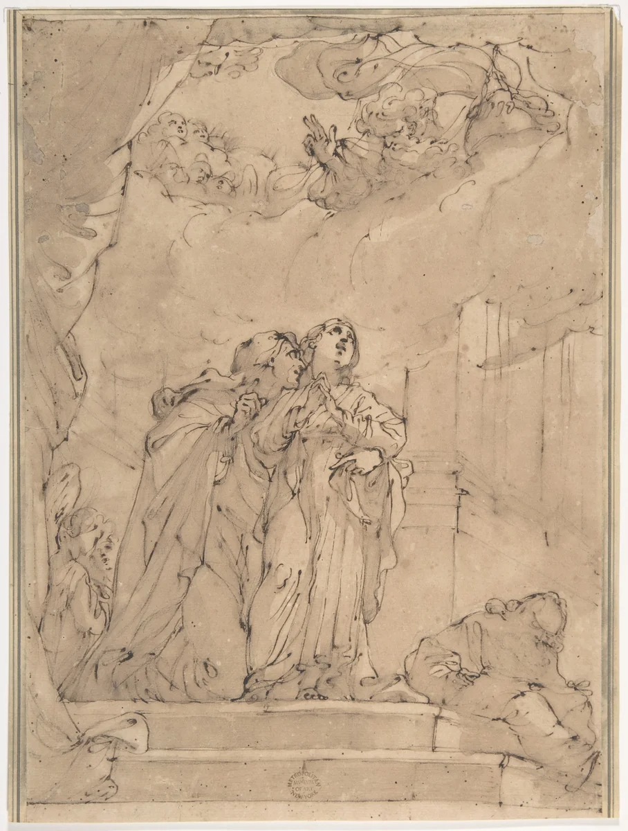 The Presentation of the Virgin Mary in the Temple by Ubaldo Gandolfi, drawing, 1728-1781