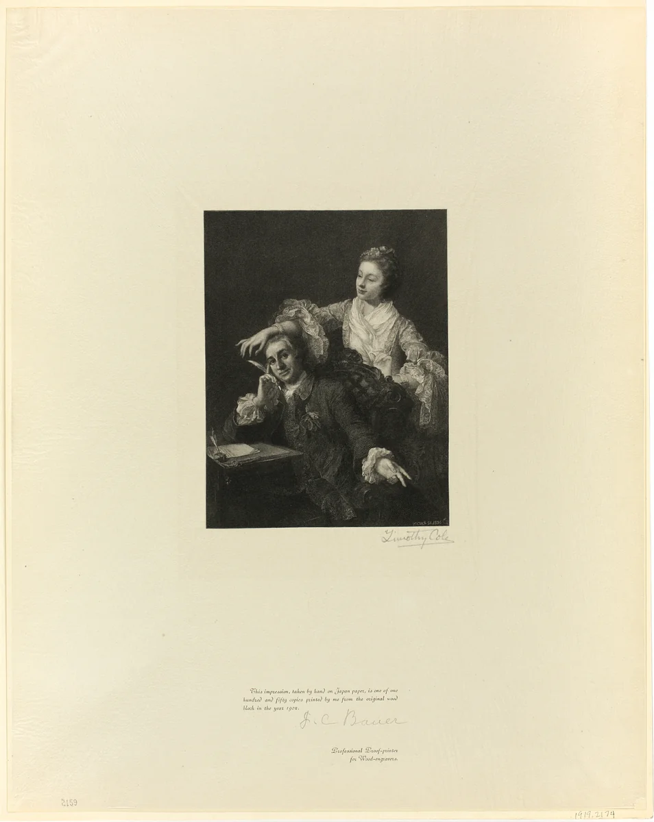Garrick and his wife, from Old English Masters by Timothy Cole, print, 1897