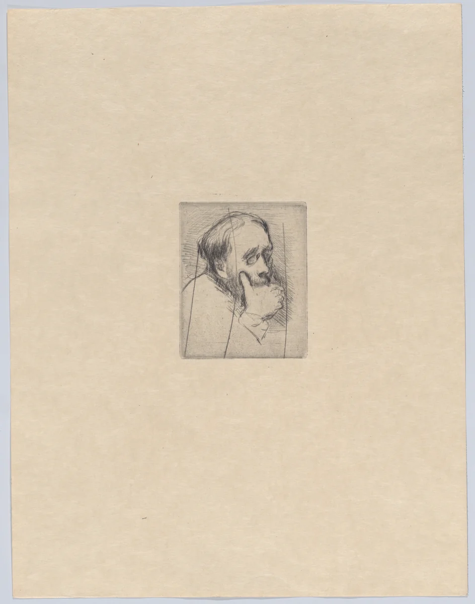 Portrait of Edgar Degas (cancelled) by Marcellin Desboutin, print, 1875-1876