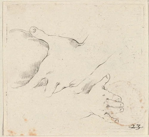 Twee handen by Stefano della Bella, print, 1620-1647