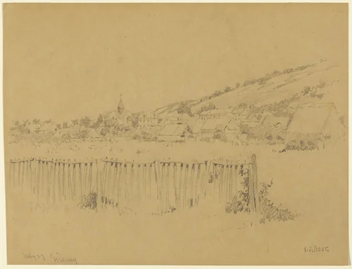 View of Giverny by Arthur B. Frost, drawing, 1908-1909