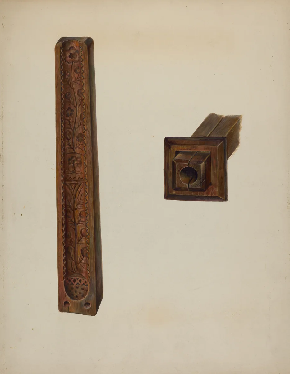 Candle Mold by Walter Hochstrasser, index of american design, 1939