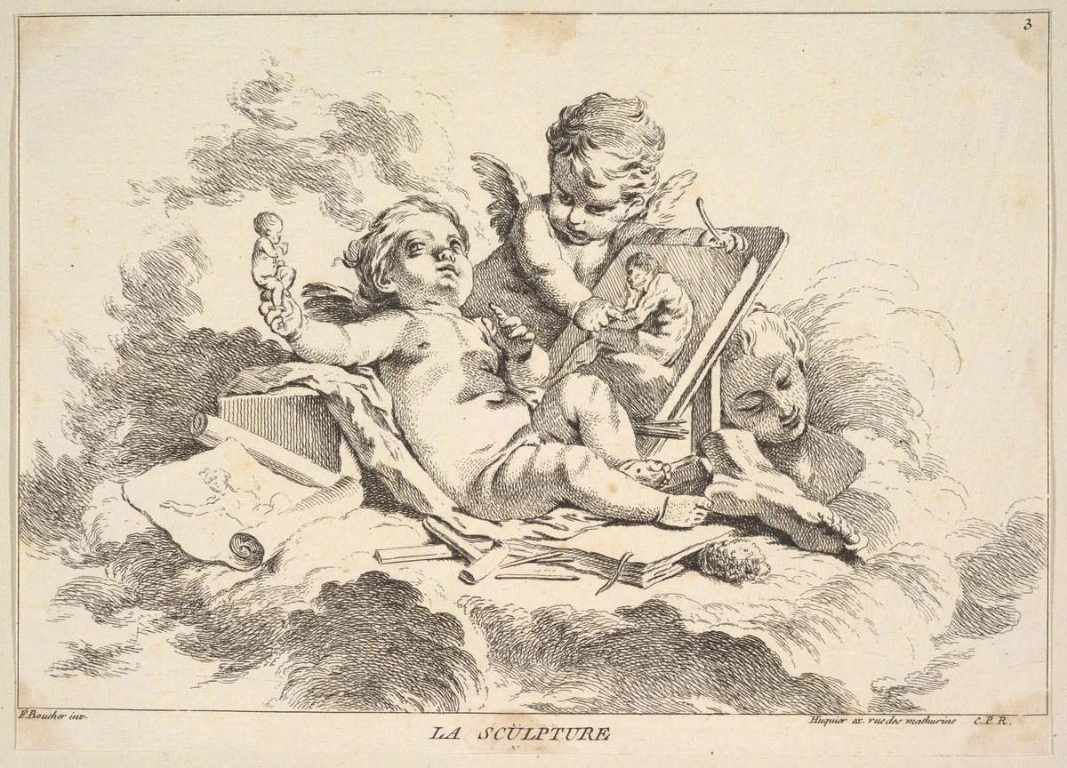 Sculpture by Louis Félix de La Rue, print, 1731-1765