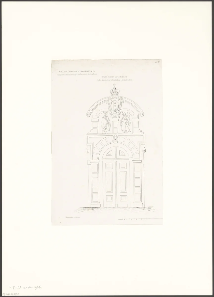 Gezicht op de Leprozenpoort by anonymous, print, 1843-1950