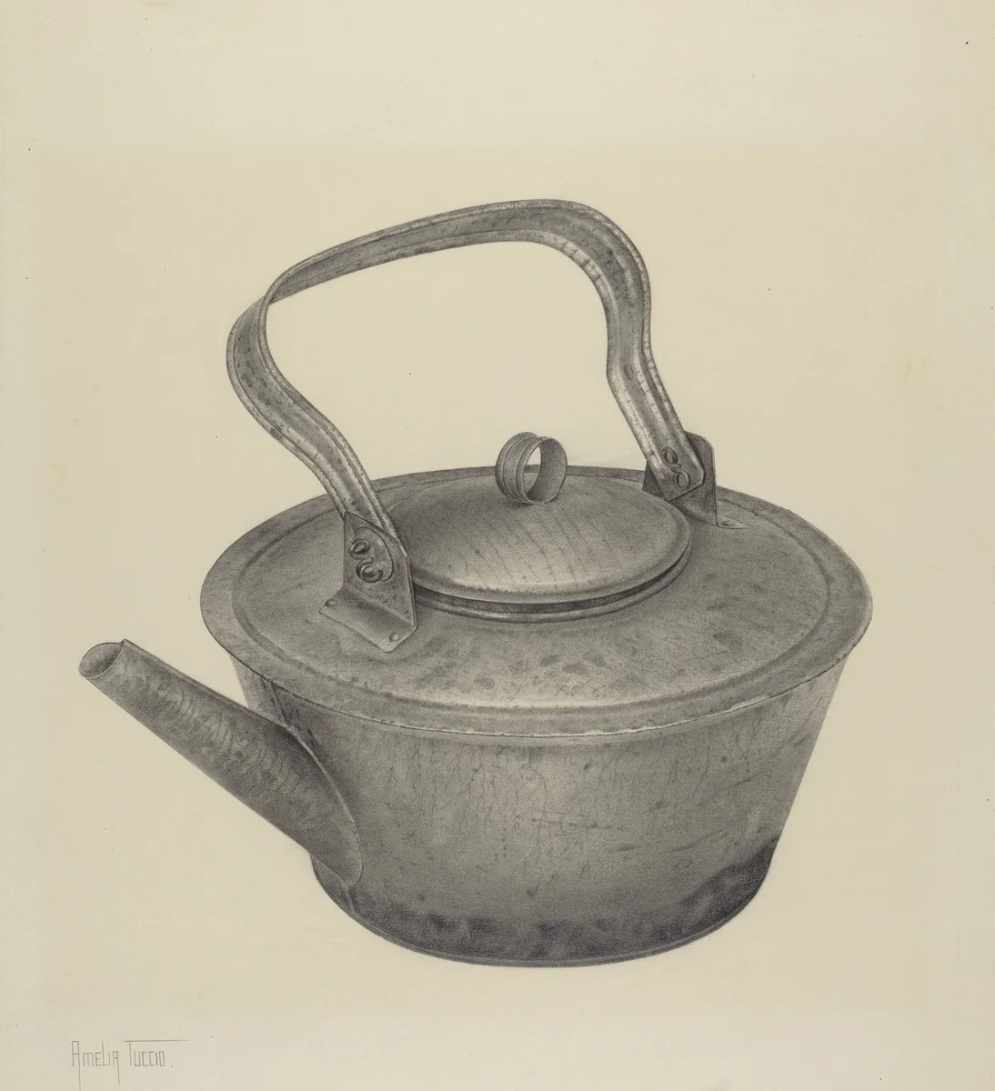 Tea Kettle by Amelia Tuccio, index of american design, 1940