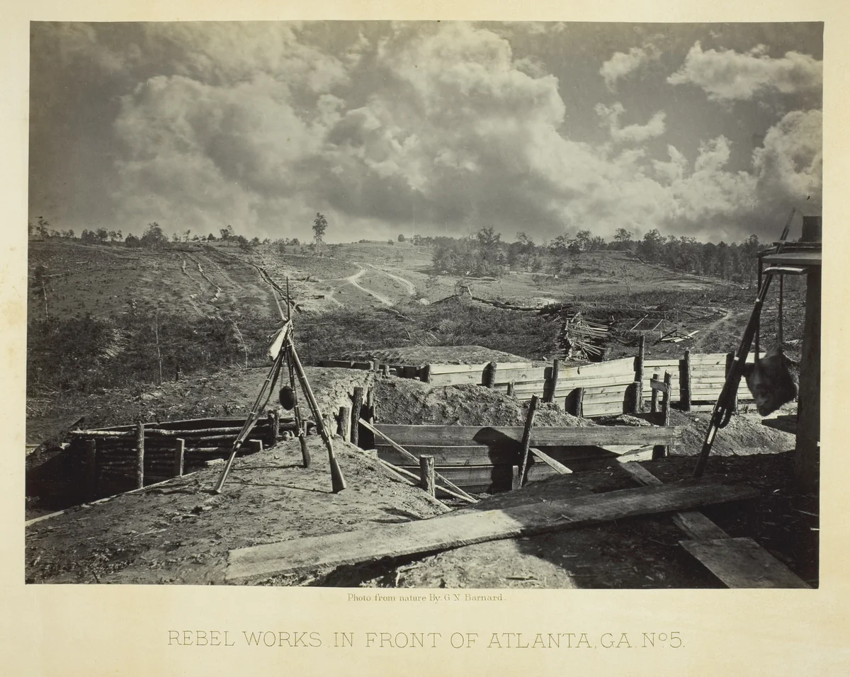 Rebel Works in Front of Atlanta, GA, No. 5 by George Barnard, photograph, 1864