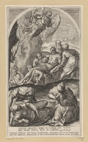 Graflegging van Christus by Unknown, print, 1589-1615