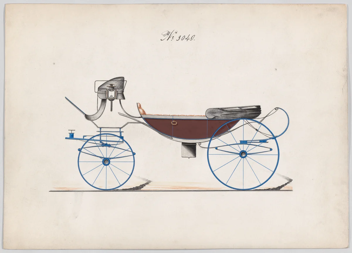 Vis-à-vis #3049 by Brewster & Co., drawing, 1874
