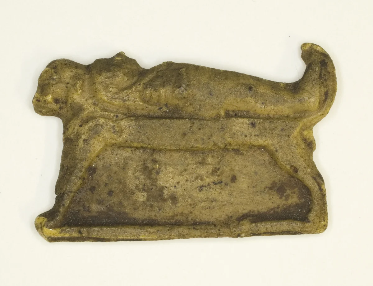 Amulet of a Mummy Lying on a Bier by Egyptian, metalwork, -700--100