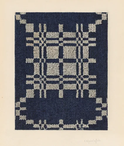 [Coverlet - section] by Cornelius Christoffels, index of american design, 1935-1942