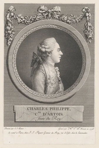 Charles Phillipe, Count of Artois, Brother of the King by Marie Louise Adélaide Boizot, print, 1776