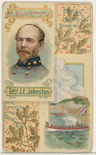 A Short History: General Joseph E. Johnston, from the Histories of Generals series (N114) issued by W. Duke, Sons & Co. to promote Honest Long Cut Smoking and Chewing Tobacco by W. Duke, Sons & Co., print, 1888