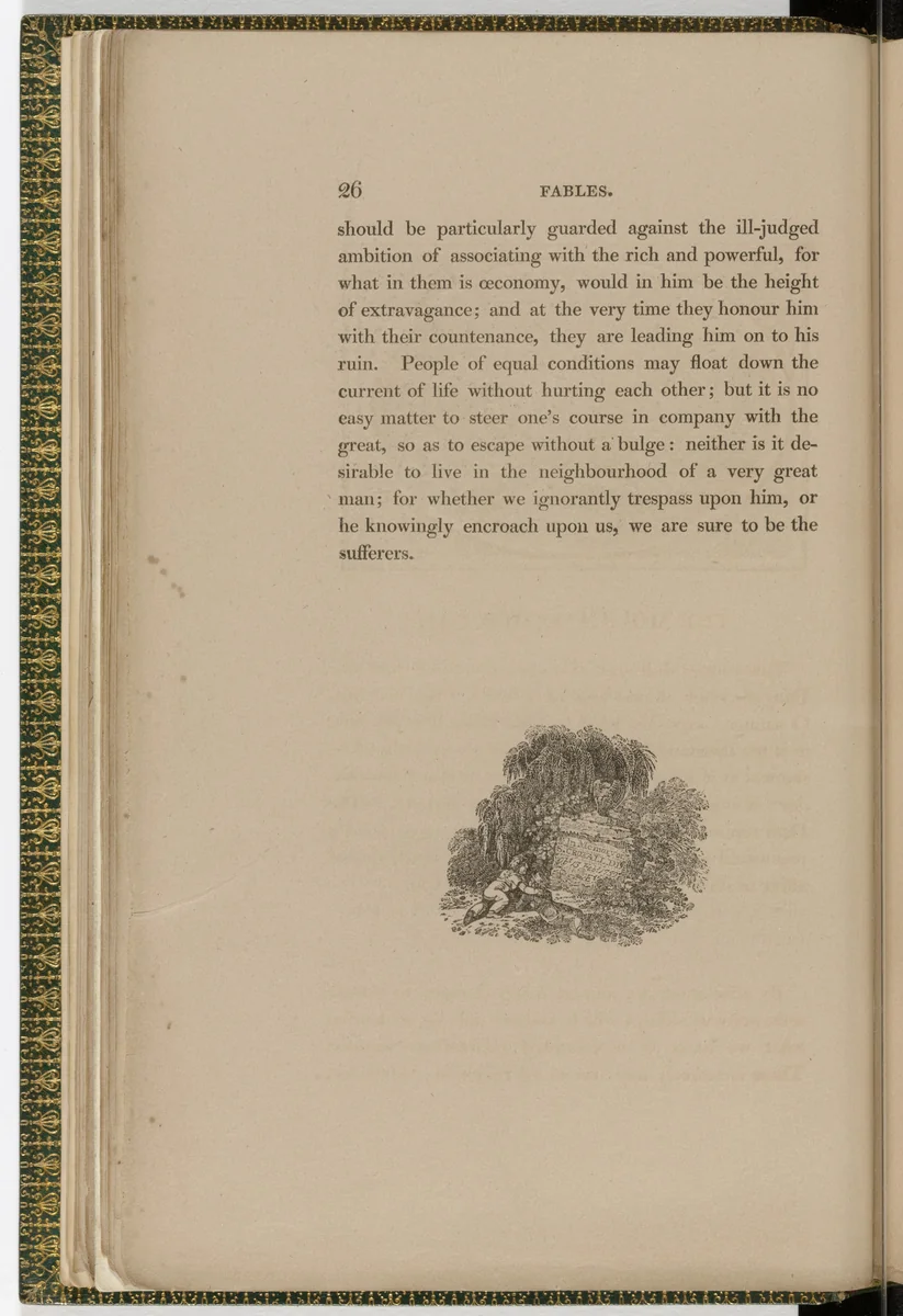 Tailpiece (page 26) from The Fables of Aesop by Thomas Bewick, illustrated book, 1818