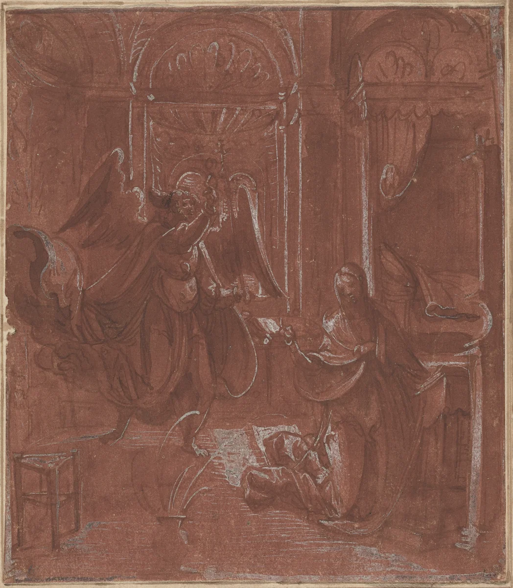 The Annunciation by German 16th Century, drawing, 1520