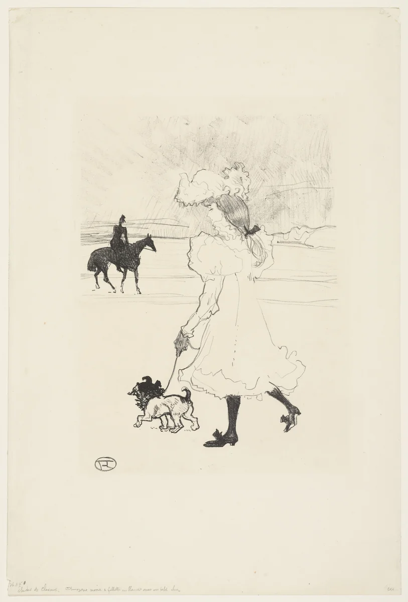 In the Bois de Boulogne (Au Bois) by Henri de Toulouse-Lautrec, print, 1897