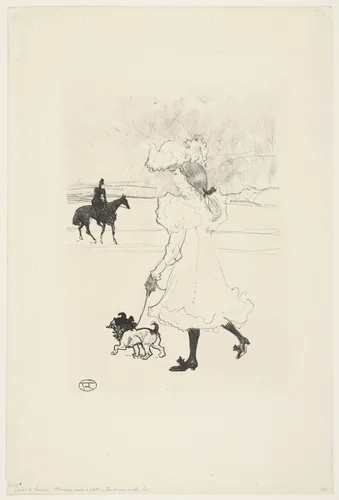 In the Bois de Boulogne (Au Bois) by Henri de Toulouse-Lautrec, print, 1897