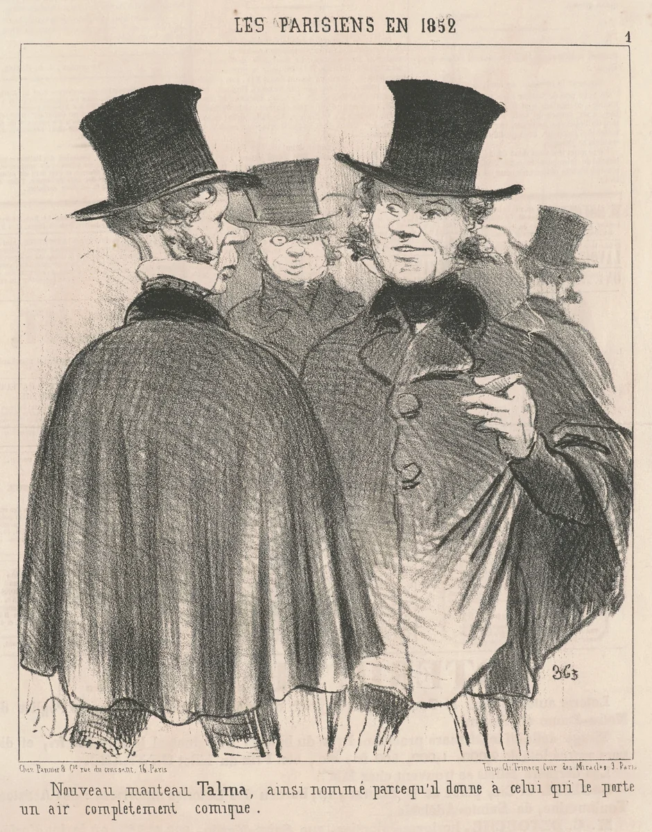 Nouveau manteau talma by Honoré Daumier, print, 1852