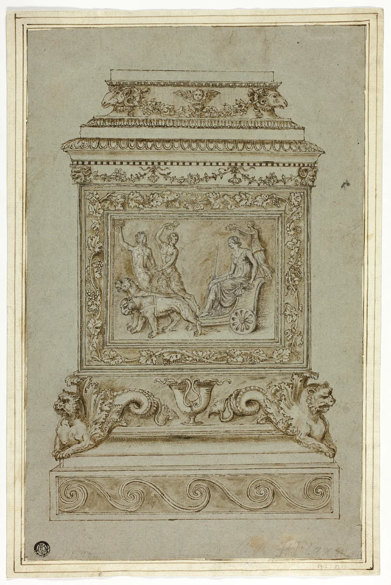 Pedestal with Relief of the Triumph of Ariadne by Giuseppe Maria Mazzuoli
John Flaxman, drawing, 1747-1810