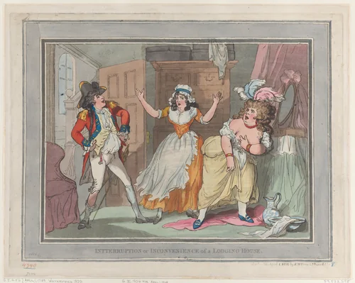 Interruption or Inconvenience of a Lodging House by Thomas Rowlandson, print, 1789-1824