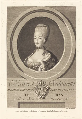 Marie-Antoinette by Charles-Eugene Duponchel, print, 1774-1793