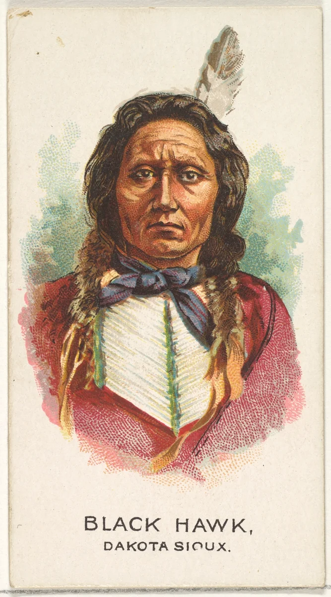 Black Hawk, Dakota Sioux, from the American Indian Chiefs series (N2) for Allen & Ginter Cigarettes Brands by Allen & Ginter, print, 1888