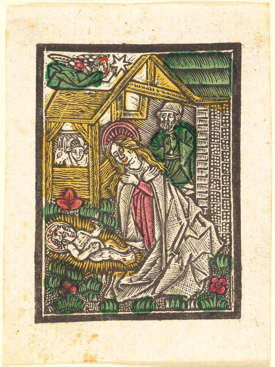 The Nativity by Master of the Aachen Madonna, print, 1480