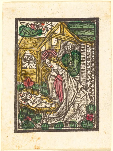 The Nativity by Master of the Aachen Madonna, print, 1480