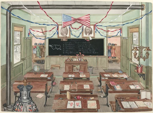 Rural School Room, 1900 by Perkins Harnly, index of american design, 1935-1942