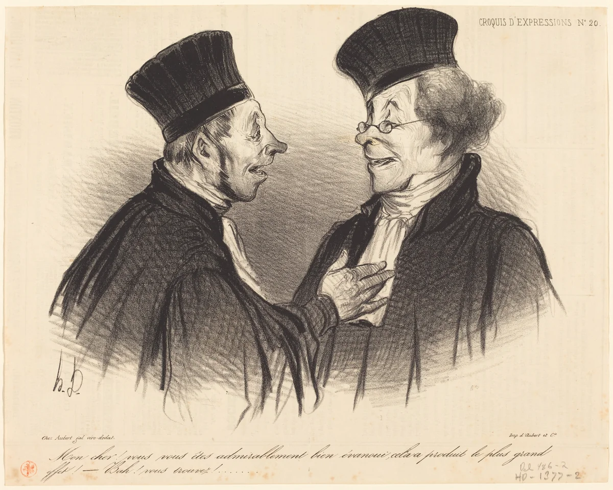 Mon cher! vous vous êtes admirablement... évanoui... by Honoré Daumier, print, 1838