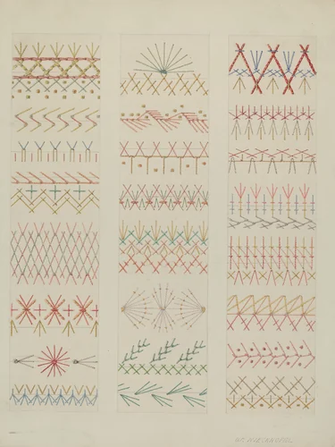 Crazy Quilt (Stitches) by William Kieckhofel, index of american design, 1937