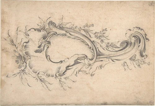 Rococo Cartouche by anonymous, drawing, 1700-1799