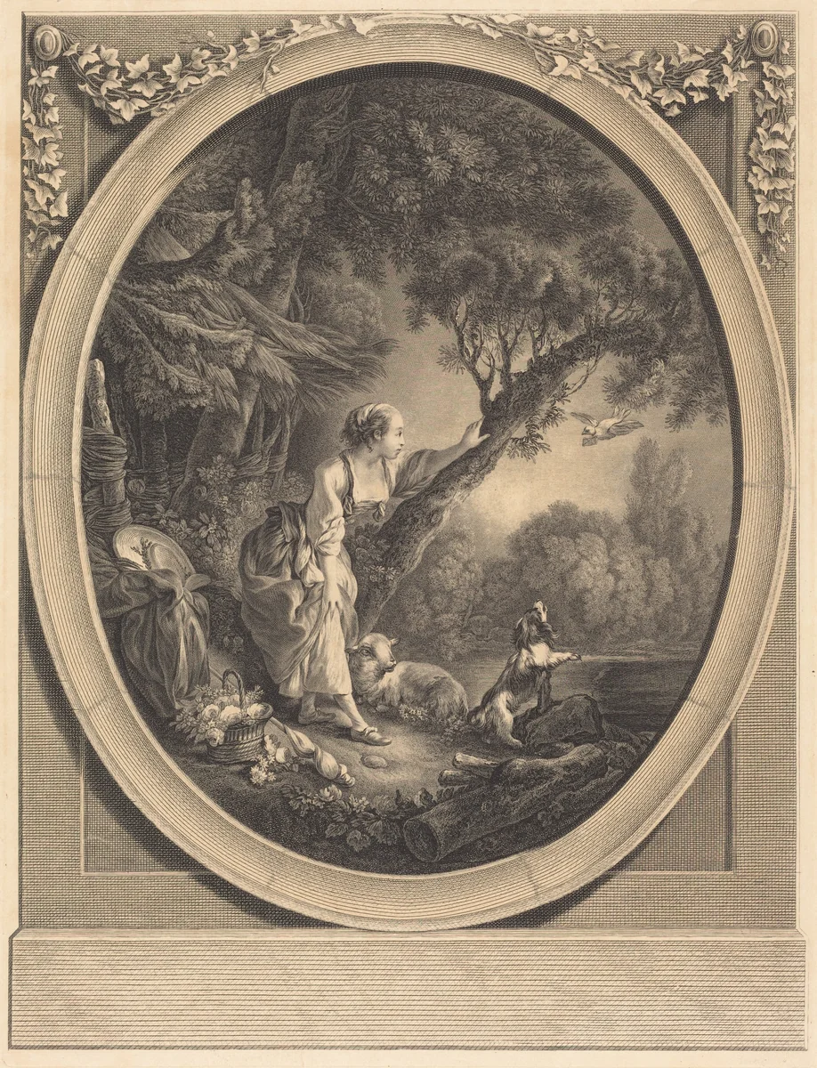 L'Arrivée du Courrier by Jacques Firmin Beauvarlet, print, 1731-1797