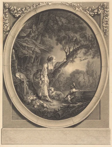 L'Arrivée du Courrier by Jacques Firmin Beauvarlet, print, 1731-1797